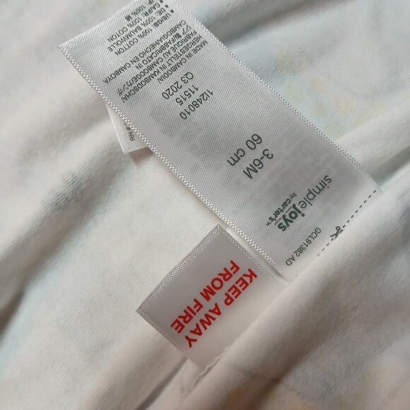 Simple Joys by Carter's 3-6M Infant Baby White & Yellow Giraffe Booted Onesie - Picture 5 of 8